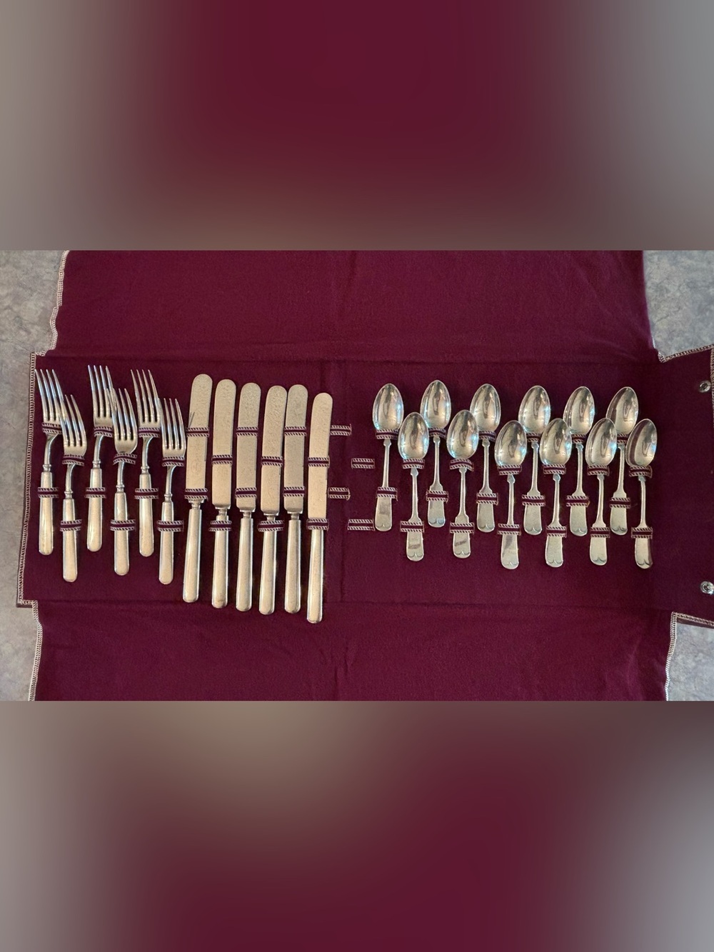 Antique Silverplate Flatware - Rogers Bros. - O.M. Varnson - Fiddleback Pattern